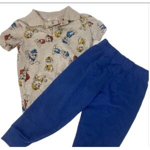 Jumping Beans‎ Paw Patrol Polo Shirt Garanimals Pants Kids 2T Gray Blue Outfit